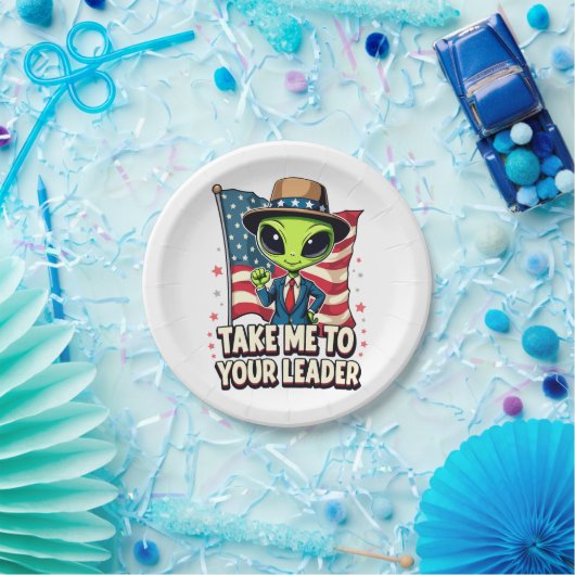 エイリアンおもしろいアメリカ愛国者のリーダーに私を連れて行く ペーパープレート (パーティー)