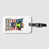 エイリアンおもしろいアメリカ愛国者のリーダーに私を連れて行く ラゲッジタグ (正面横)