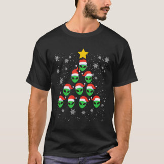 エイリアンおもしろいクリスマスツリーパジャマコスチューム Tシャツ