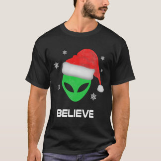 エイリアンおもしろいサンタクリスマスクリスマスプレゼント Tシャツ