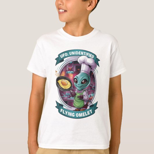 エイリアンおもしろいシェフUFO Tシャツ (正面)