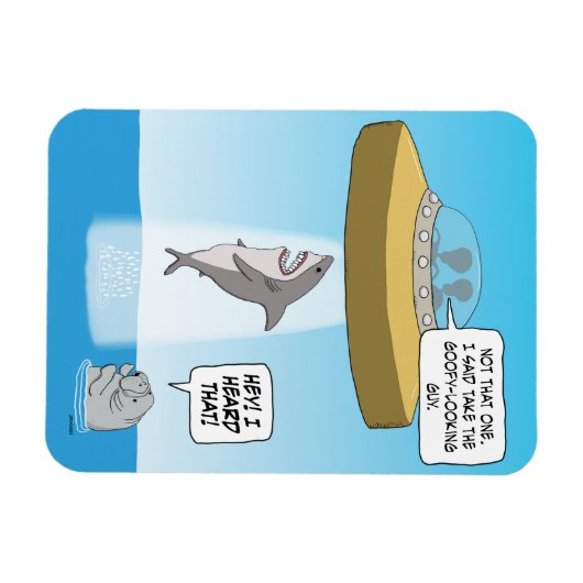 エイリアンおもしろいズシャークをマナティー時計として廃止 マグネット (横)