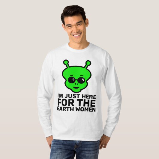 エイリアンおもしろいメンズTシャツ Tシャツ (正面フル)