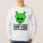 エイリアンおもしろいメンズTシャツ Tシャツ (正面)