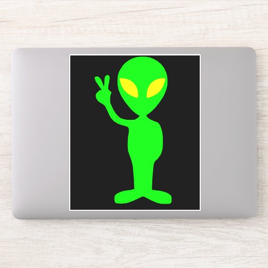 エイリアンおもしろいリトルグリーンマンカーデカールシール シール (コンピューター)