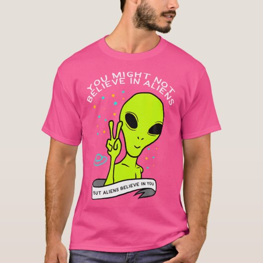 エイリアンおもしろい信者Ufo Tシャツ (正面)