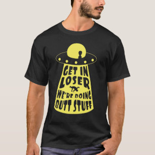 エイリアンおもしろいUFOお尻がユーモアSCI FIを探る  Tシャツ