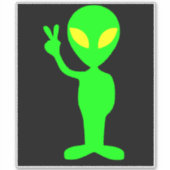 エイリアンおもしろいUFOピースカーデカールシール シール (正面)