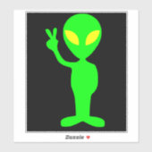 エイリアンおもしろいUFOピースカーデカールシール シール (シート)