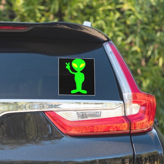 エイリアンおもしろいUFOピースカーデカールシール シール (車体側面)