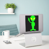 エイリアンおもしろいUFOピースカーデカールシール シール (デスク上のノートパソコン)