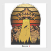 エイリアンおもしろいUFO漁師の拉致 シール (シート)