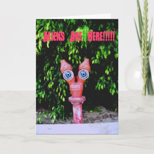 エイリアンがここにあります カード (正面)