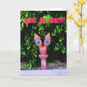 エイリアンがここにあります カード (黄色い花)