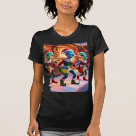 エイリアンがクリスマスのためにロックする Tシャツ