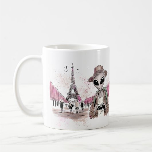 エイリアンがパリ観光 コーヒーマグカップ (左)