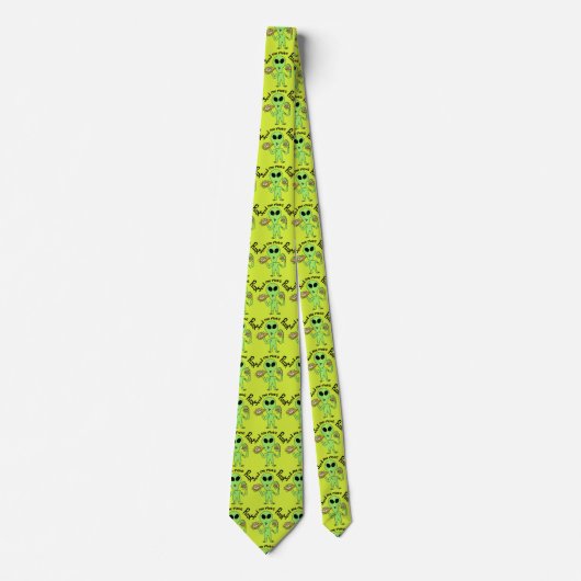 エイリアンがピザを食べている ネクタイ (正面)