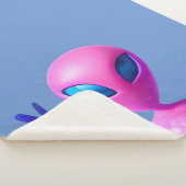 エイリアンがピースサイン毛布を投げる シェルパブランケット (3/4)