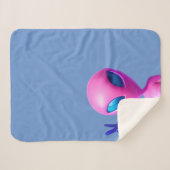 エイリアンがピースサイン毛布を投げる シェルパブランケット (正面(横))