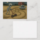 エイリアンがミステリーサークルおもしろいSFアートを作る ノートカード (正面/裏面)