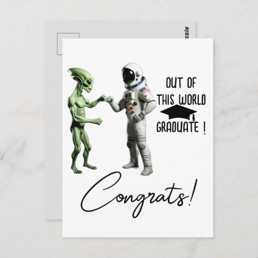 エイリアンが世界から拳を突き出す ポストカード (正面/裏面)