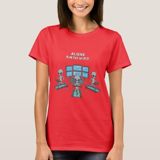 エイリアンが世界を支配する Tシャツ (正面)