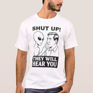 エイリアンが人間を警告 Tシャツ