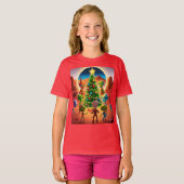 エイリアンが休日を祝う Tシャツ (正面フル)