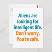 エイリアンが命を狙ってい知性があるる ポストカード (正面/裏面)