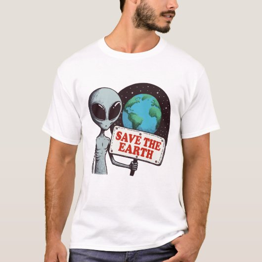 エイリアンが地球を救う Tシャツ (正面)