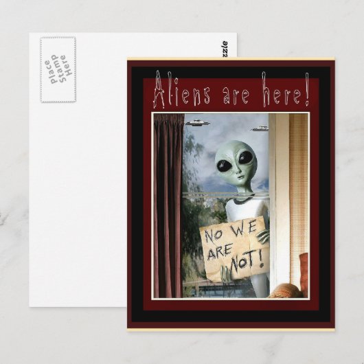 エイリアンが来た！- ポストカード (正面/裏面)