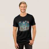 エイリアンが花火を見る トライブレンドTシャツ (正面全面)