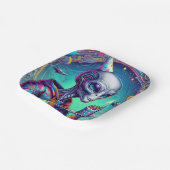 エイリアンが誕生日ケーキを持っている ペーパープレート (傾斜あり)