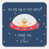 エイリアンこの世界の誕生日君のシ感謝していステッカー スクエアシール (正面)