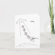 エイリアンでサンタクロースを誘拐したクリスマスカード