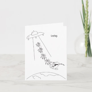 エイリアンでサンタクロースを誘拐したクリスマスカード カード