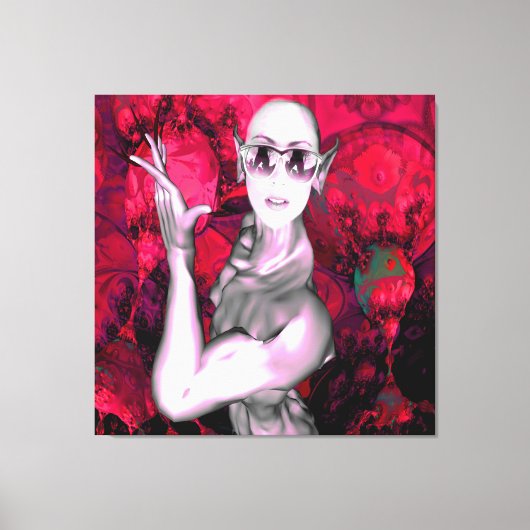 エイリアンとの接触 キャンバスプリント (正面)