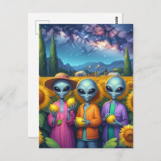 エイリアンとレモンの花 ポストカード (正面/裏面)