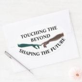 エイリアンと人間 楕円形シール (封筒)