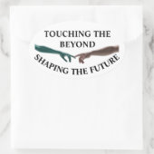 エイリアンと人間 楕円形シール (バッグ)