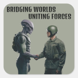 エイリアンと兵士のステッカーセット スクエアシール