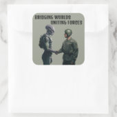 エイリアンと兵士のステッカーセット スクエアシール (バッグ)