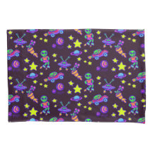 エイリアンと宇宙の星プリント子供