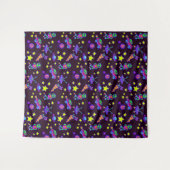 エイリアンと宇宙の星プリント タペストリー (正面(横))