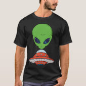 エイリアンと宇宙船 Tシャツ (正面)