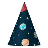 エイリアンと宇宙飛行士の宇宙テーマ パーティーハット (左)