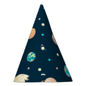 エイリアンと宇宙飛行士の宇宙テーマ パーティーハット (右)