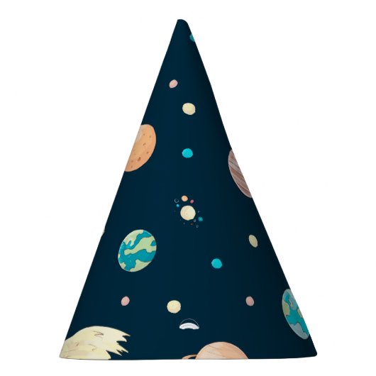 エイリアンと宇宙飛行士の宇宙テーマ パーティーハット (右)