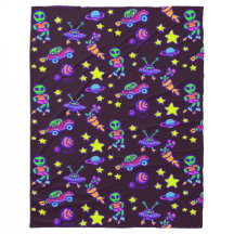 エイリアンと星の宇宙ブランケット