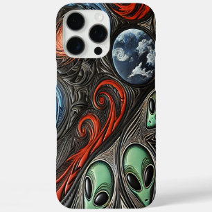 エイリアンと銀河系の宇宙舞踊 iPhone 16 PRO MAXケース